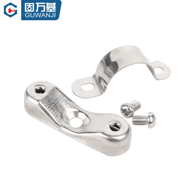 Guwanji 304 stainless steel off-wall code Yuanbao card saddle card tube card pipe clamp bracket fixed riding card 20-25-32mm overall 304 material pipe diameter 25-27mm 2 pcs