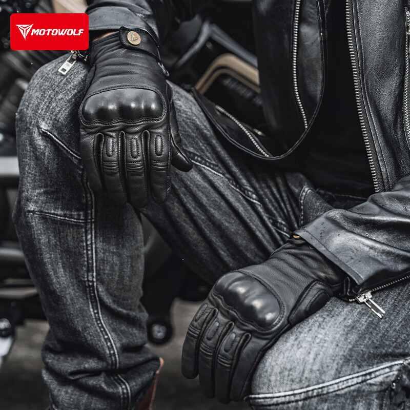 MOTOWOLF motorcycle riding gloves for all seasons, men's racing retro motorcycle windproof and fall-proof touch screen rider equipment