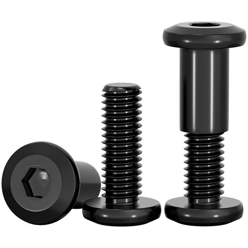 Tianzhuo Hardware black 304 stainless steel flat round head plywood locking nut chamfered hexagonal furniture nut nut set white 304-M5*43 rod diameter 6 5 sets