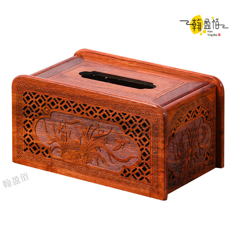 High-end brand rosewood tissue box mahogany tissue box desktop living room solid wood tissue box coffee table napkin collection African rosewood plain tissue box