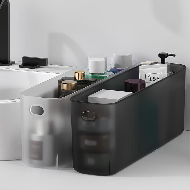 JD Logistics Plastic Household Rectangular Storage Box with Lid Storage Box Clamp Storage Box Toys Snacks Milk Cafe - Narrow Style with Lid 1 Pack