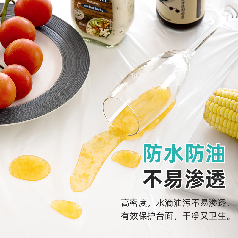 Camellia (CHAHUA) disposable tablecloth thickened household round table food grade plastic table mat New Year tablecloth tablecloth rectangular 10 sheets * 1 pack medium size 160cm * 160cm (built