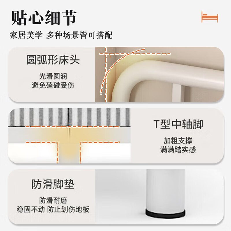 Quanpinwu Folding Single Bed Lunch Break Bed Simple Portable Rental Bed Hospital Home Accompanying Bed Camp Bed