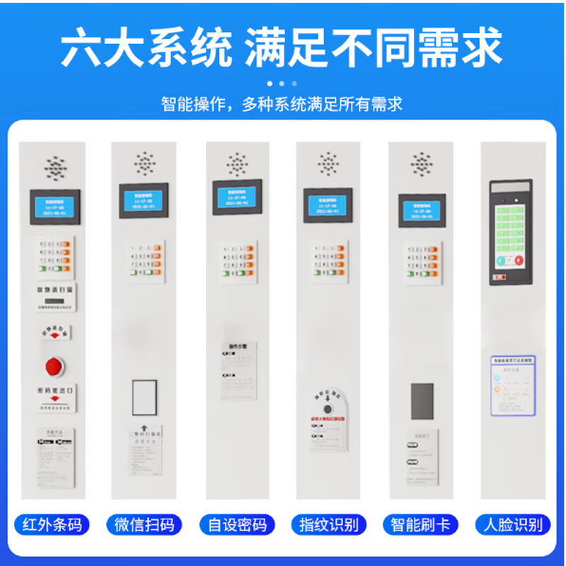 Baigang electronic lockers for shopping malls and supermarkets smart locker storage infrared barcode model 6 doors