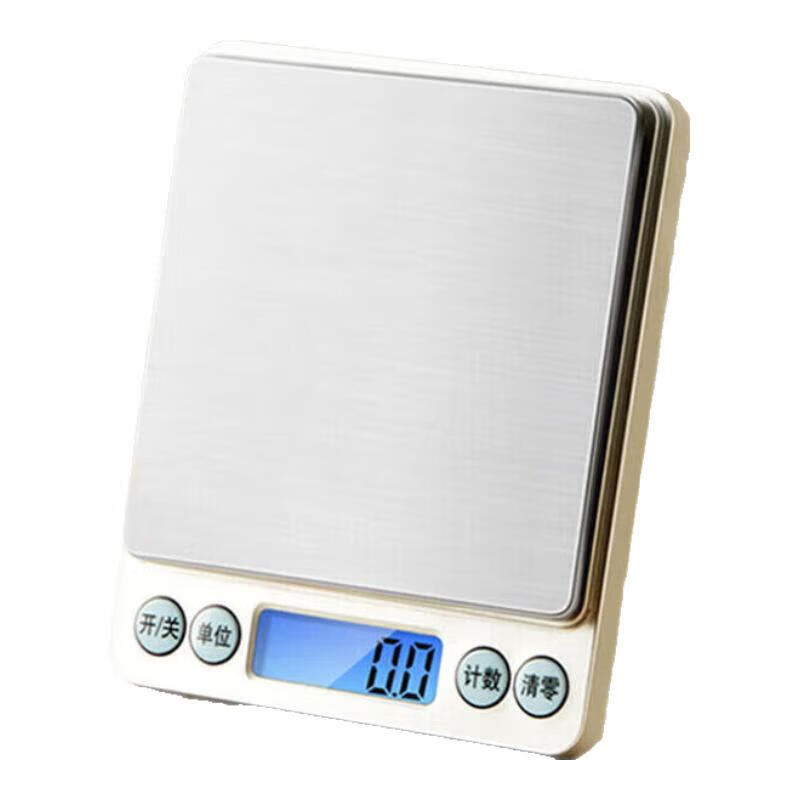 High-precision electronic scale, accurate kitchen scale, small gram scale, household 0.01g baking scale, gram scale, food scale, gold jewelry scale, traditional Chinese medicine tea scale, pharmacy special scale, three-use model 3000g/0.1g + free double tray + waterproof sticker
