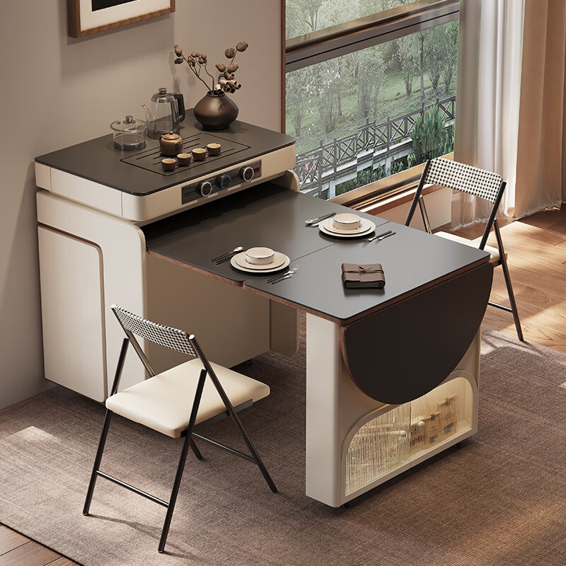 Micro Art 2025 sideboard island dining table integrated household retractable folding small apartment multi-functional bar guide table dining table retractable island dining table flat without tea making