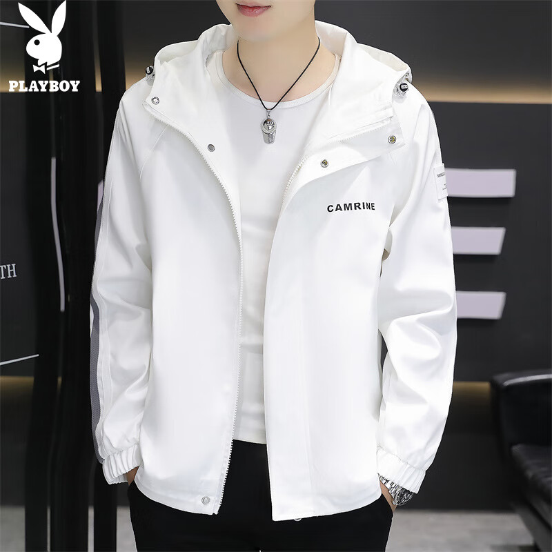 Playboy (PLAYBOY) jacket men's coat men's autumn and winter assault sports high-end casual hooded clothes