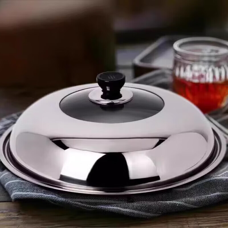 Xuanxue stainless steel visual pot lid household 34cm large pot lid tempered glass pot lid steamer lid wok pot lid heightening 34cm pot lid suitable for inner diameter 32-33cm