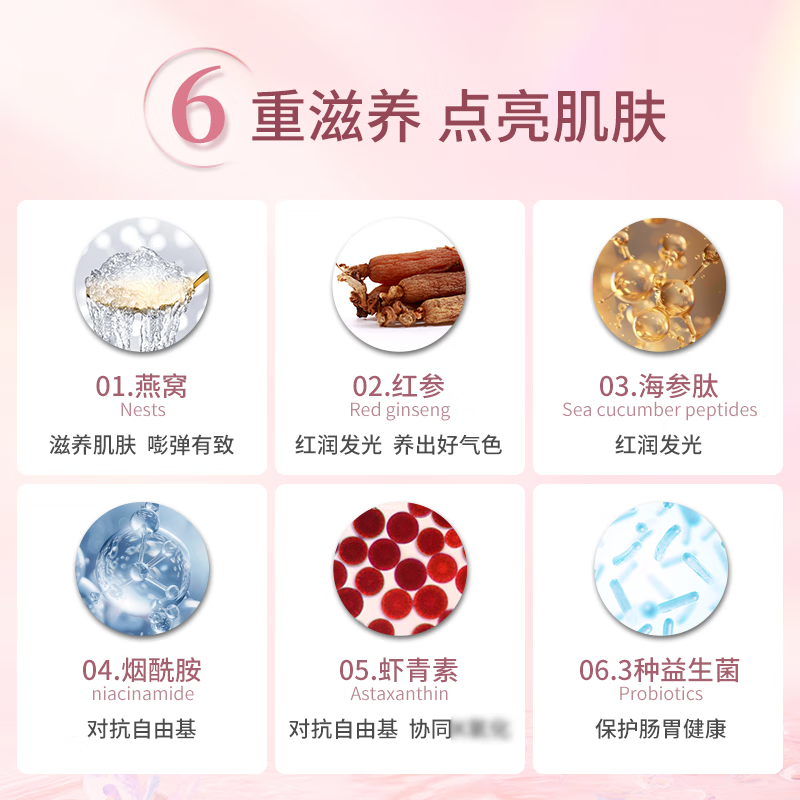 Tong Ren Tang (TRT) pqq collagen peptide oral liquid bird's nest nicotinamide PQQ drink firming skin female gift for wife 2 boxes