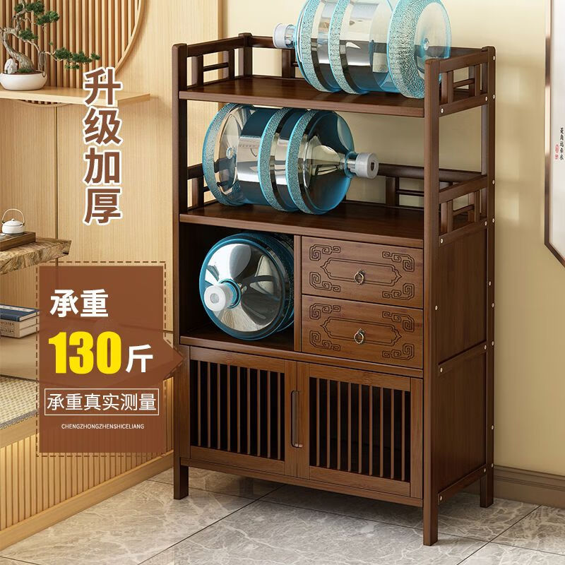 Badiqi side cabinet sofa side table corner table small tea cabinet solid wood tea set tea storage cabinet tea cabinet storage rack tea table coffee table low price promotion three-layer 50 classic model hot sale