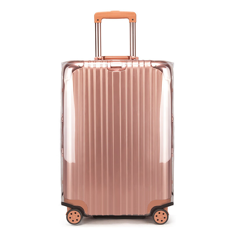 JCZS German brand thickened suitcase protective cover transparent travel trolley cover waterproof, dustproof, scratch-proof and wear-resistant 2024 thickened transparent edging 22-inch checked/anti-scratch