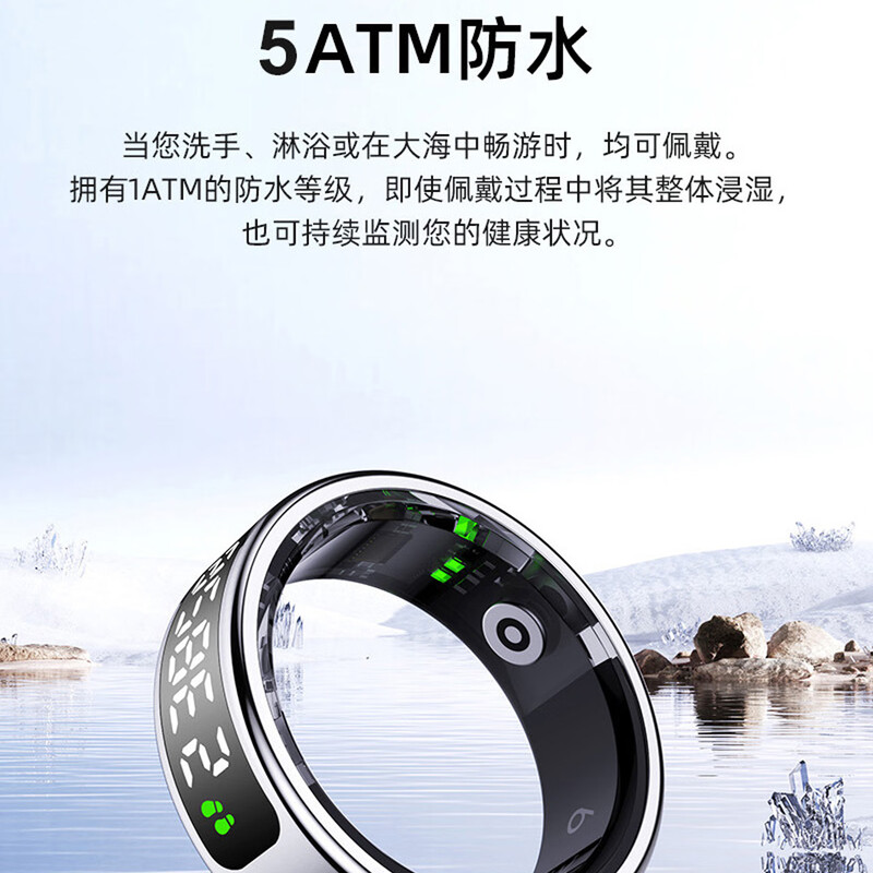 Black technology smart ring ring recitation counter health monitoring heart rate blood oxygen brush video novel page turning step counting hidden counter portable black comes with charging case first-issue fingerprint confirmation 10# finger circumference 59.6-62.1mm first-issue fingerprint