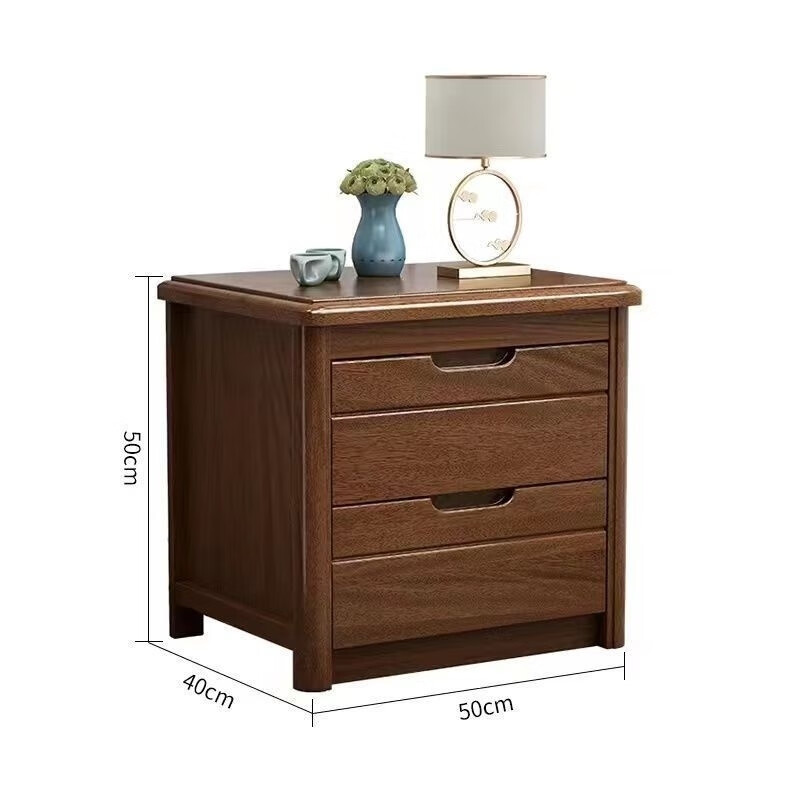 Si Juchu blue walnut solid wood bedside table mini 40 simple modern new Chinese style storage cabinet bedroom bedside storage cabinet complete walnut color front width 50 side depth 40 height 50