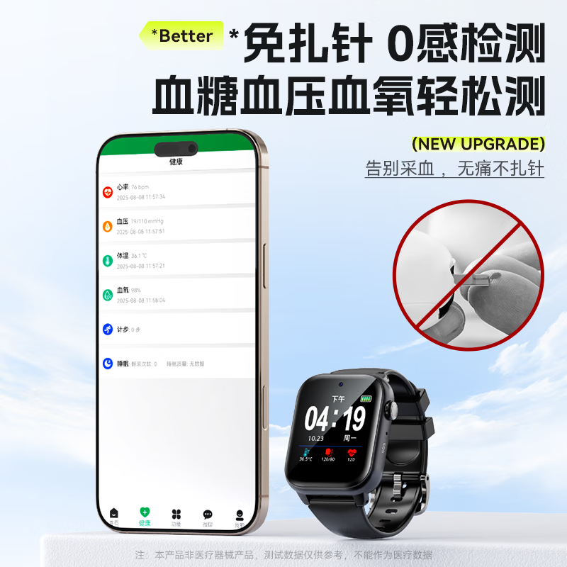 Wise Country GPS Positioning Tracker Dementia Elderly Anti-lost Phone Smart Blood Sugar Watch Ring Beidou Artifact