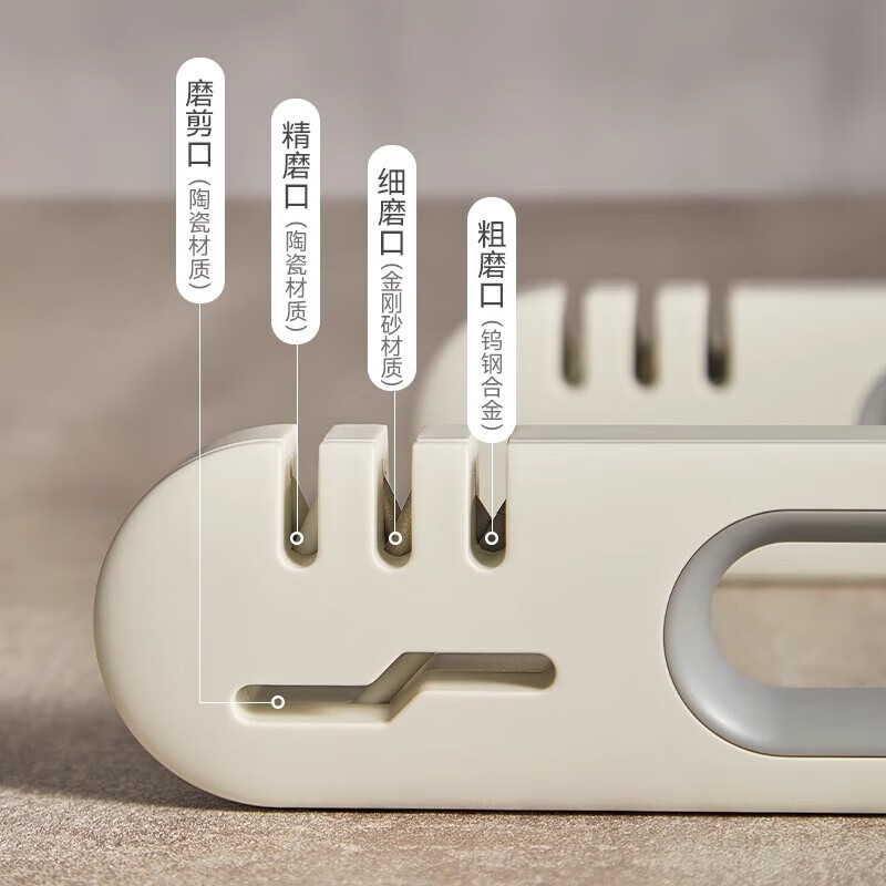 Home KATEI STORY Japanese whetstone sharpener household multi-functional quick sharpening tool kitchen scissors and kitchen knife artifact white gray dual-purpose knife and scissors without damaging the blade