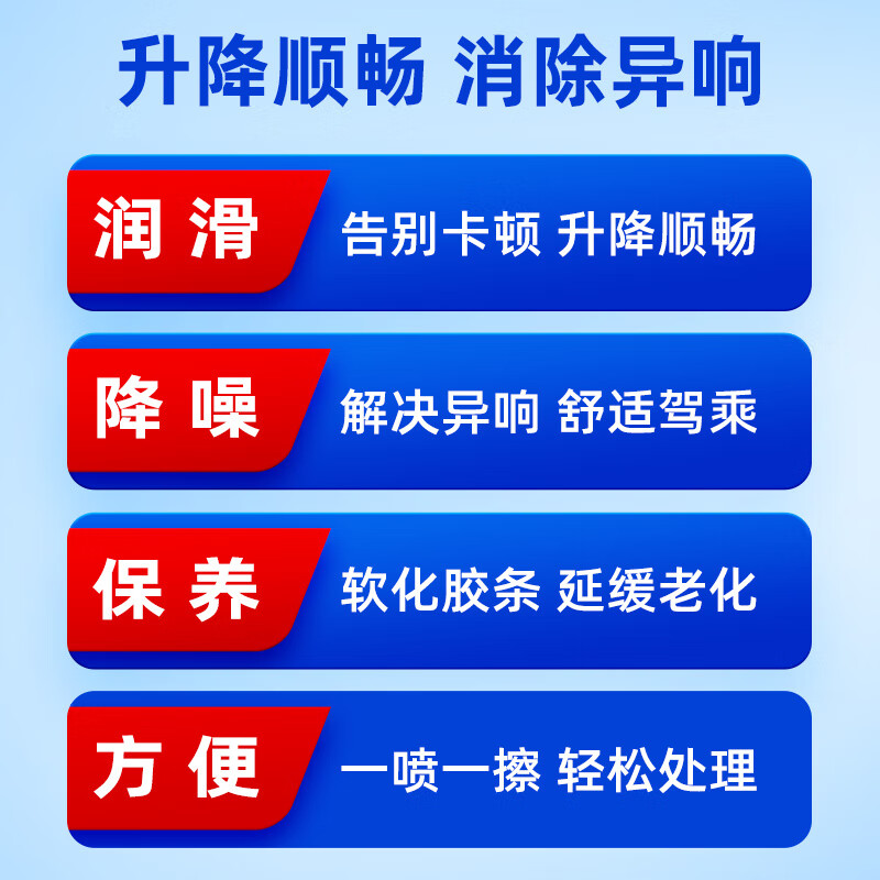 WD-40 car window lubricant wd40 glass lifting noise elimination oil sunroof strip protective agent polishing softening maintenance