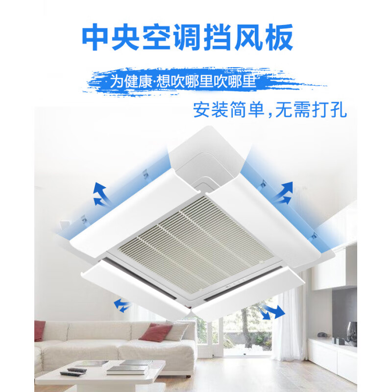 Suitable for Daikin central air-conditioning ceiling windshield unit, four-sided anti-air-conditioning direct blowing guide windshield hanging baffle, ceiling unit length 63, width 16cm, one piece - free waterproof cotton 1x0x0cm