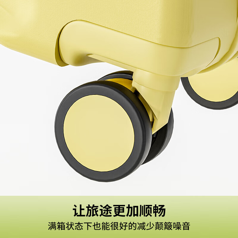 Kangaroo suitcase 18-inch small biscuit style boarding trolley case multi-functional suitcase password box boarding suitcase lemon yellow strong and durable thickened 18-inch hook + cup holder + charging port