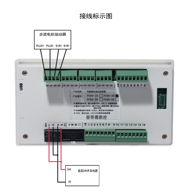 Yue Changsheng stepper/servo motor programmable motion controller single/dual/three/four-axis linkage PLC integrated forward and reverse PC66-40+ power supply with programming