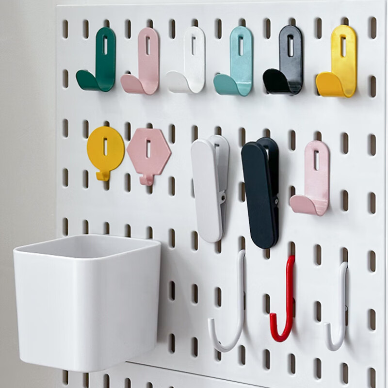 Perforated board hook IKEA perforated board accessories universal hanging basket storage rack no punching wall kitchen storage hanging board length 36*height 56cm-black 1 piece 1x1 size 1 piece