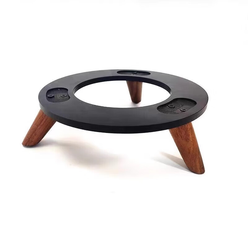 Microboat Harman Kardon audio stand glass 4/3 generation crystal 4 solid wood base fourth generation shelf Bluetooth audio stand desktop subwoofer speaker accessories thickened shock-absorbing tray black tray + walnut color legs without light