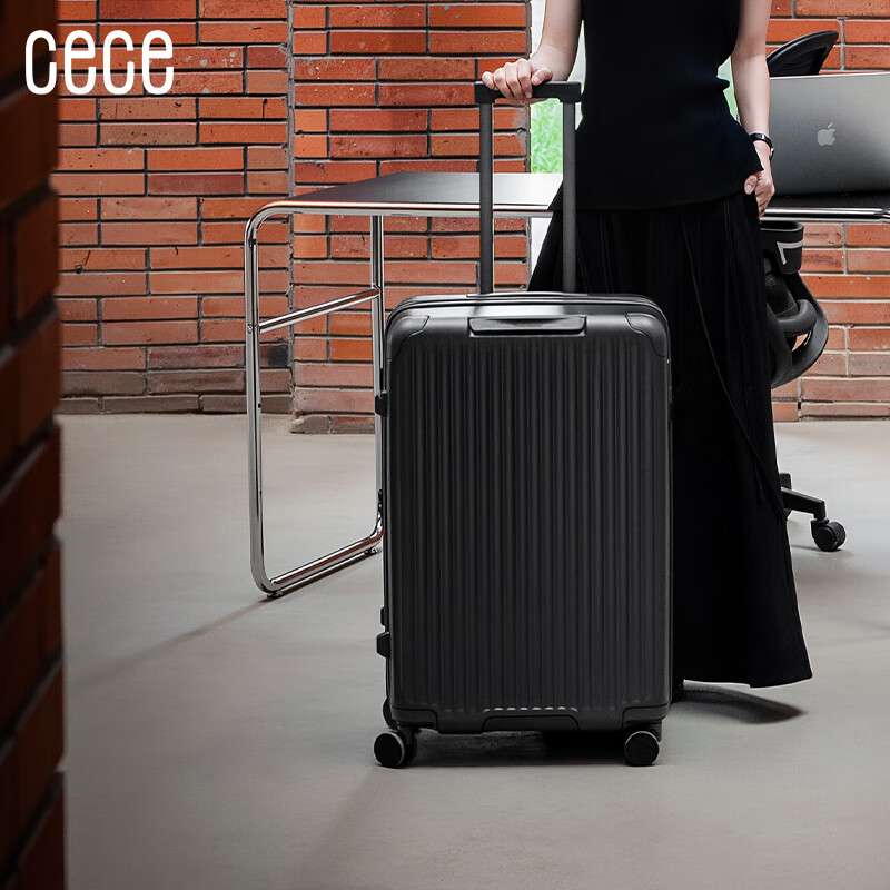 Cece suitcase women's expandable large-capacity suitcase male student trolley password suitcase oatmeal color 20 inches