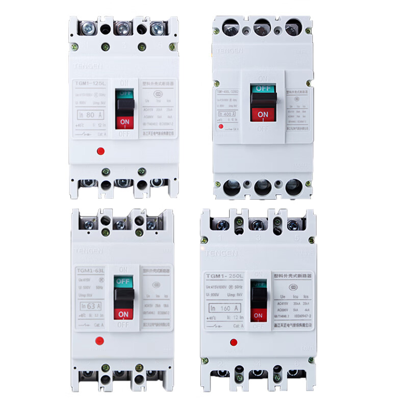 Yue Changsheng TENGEN Tianzheng TGM1 plastic case circuit breaker 33002 motor protection circuit breaker air switch power type 315A 3P