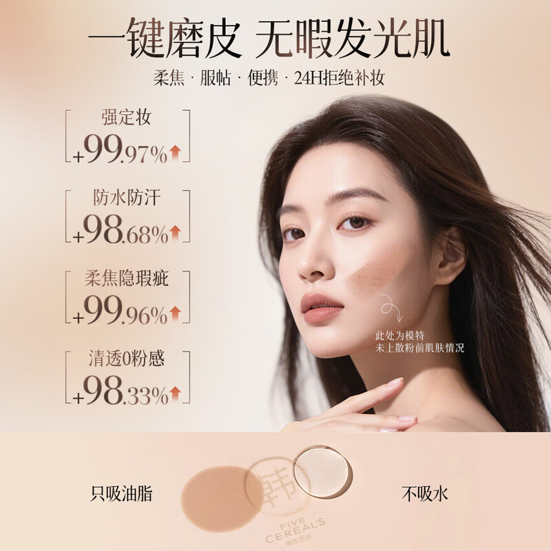 Korean herbal grain loose powder for men and women, light and translucent oil-controlling makeup-setting concealer, waterproof and sweat-proof, non-removing makeup, oily skin water-based makeup setting powder, versatile white