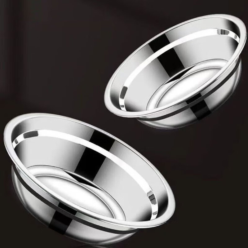 Stainless steel soup basin, soup bowl, household thickened basin, canteen vegetable basin, rice bowl, vegetable basin, instant noodle bowl, multi-purpose basin, 20CM soup basin, one pack