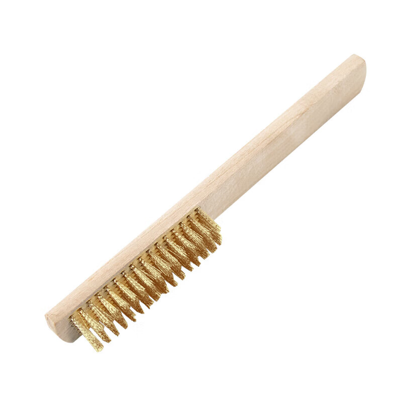 Hasdick wooden handle copper wire brush (6 pieces) industrial paint and rust removal brush metal cleaning brush HZL-269