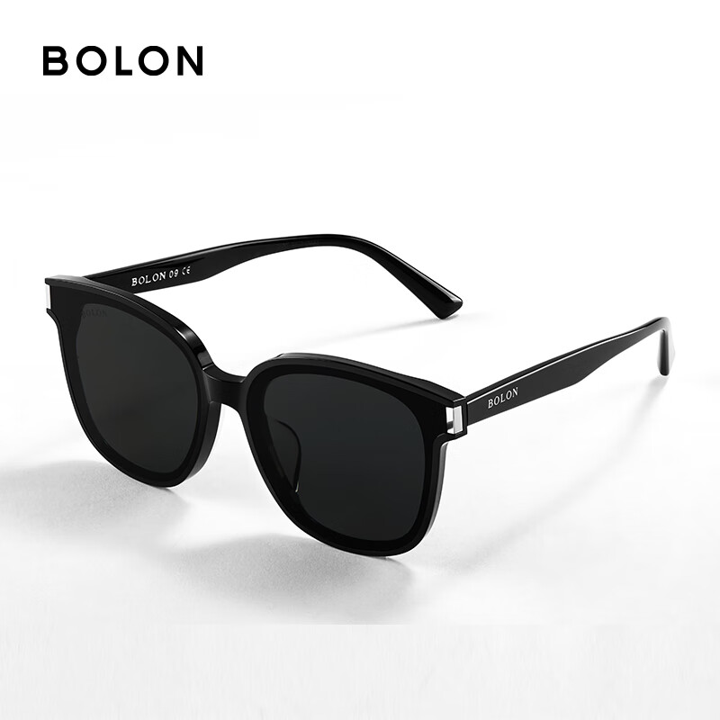 BOLON Tyrannosaurus glasses classic best-selling black super sunglasses men's square sunglasses women's polarized driving glasses BL3111 C10-grey/bright black polarized