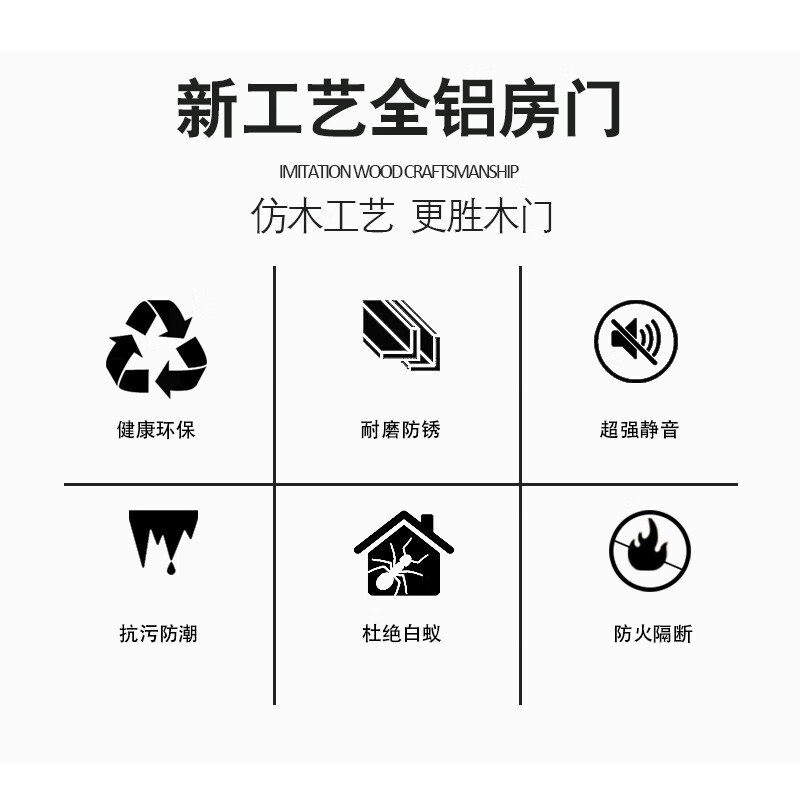 Minimalist bedroom all-aluminum wooden door anti-corrosion and moisture-proof hidden frame aluminum alloy soundproof indoor very narrow flat opening room door customization pure aluminum wooden door (flat on the outside and opening on the inside)