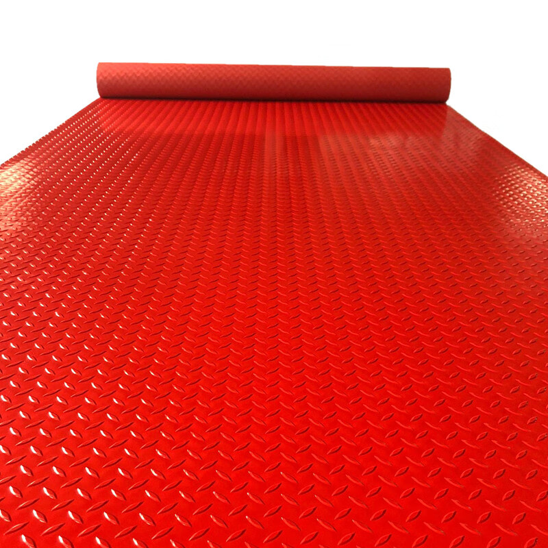 Beef tendon anti-slip mat PVC floor mat door mat walkway kitchen waterproof carpet factory thickened insulating rubber sheet floor glue red herringbone (1.5mm thick) beef tendon_generally thick 2 meters wide * 1 meter long_ buy a few meters and fill in a few pieces