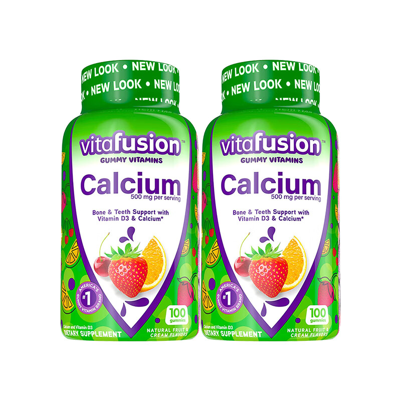 Vitafusion Adult Calcium Nutritional Gummies 100 capsules*2 bottles