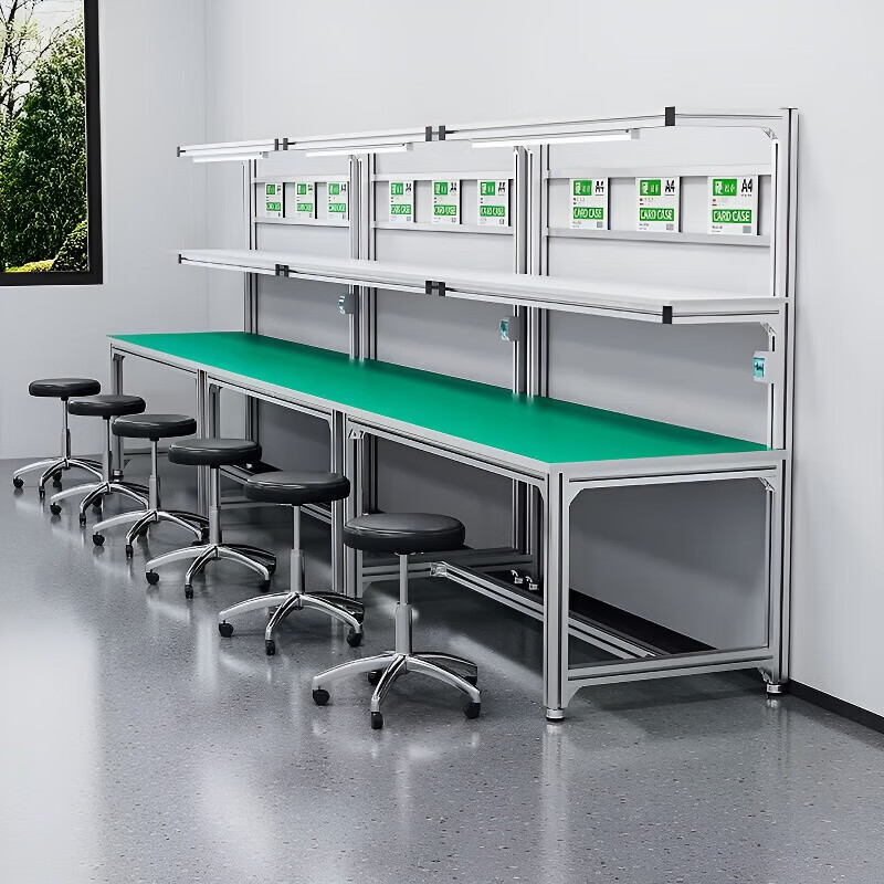 Baigang Anti-static Aluminum Profile Workbench Workshop Assembly Line Assembly Operation Table Aluminum Alloy Maintenance Bench Inspection Table Single-sided Model 240*60*180 Aluminum Profile