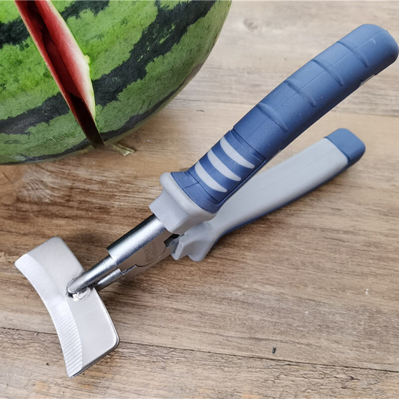 Cat melon opener, melon breaker tool, melon opener, melon clip, melon cutter, melon breaker, nickel-plated melon opener, gray long handle model 1