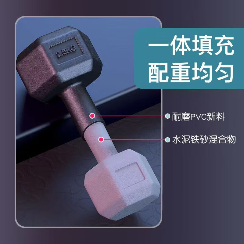 Rubber-coated cement dumbbells for men's sports and fitness equipment for home use 2/5/10kg, more suitable for unisex fitness, total weight 40kg (20kg*2 pieces)