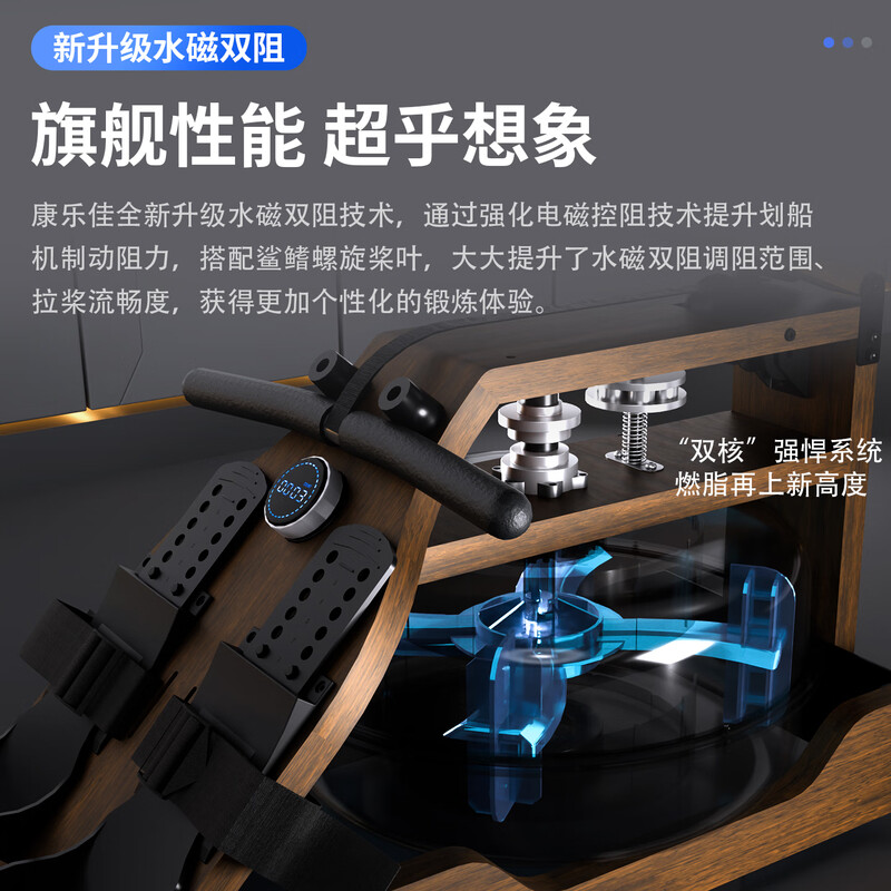 KSMILE Kanglajia rowing machine home foldable hydromagnetic double flame retardant fat silent smart aerobic indoor fitness equipment water splash 32 gears double fat burning flagship model