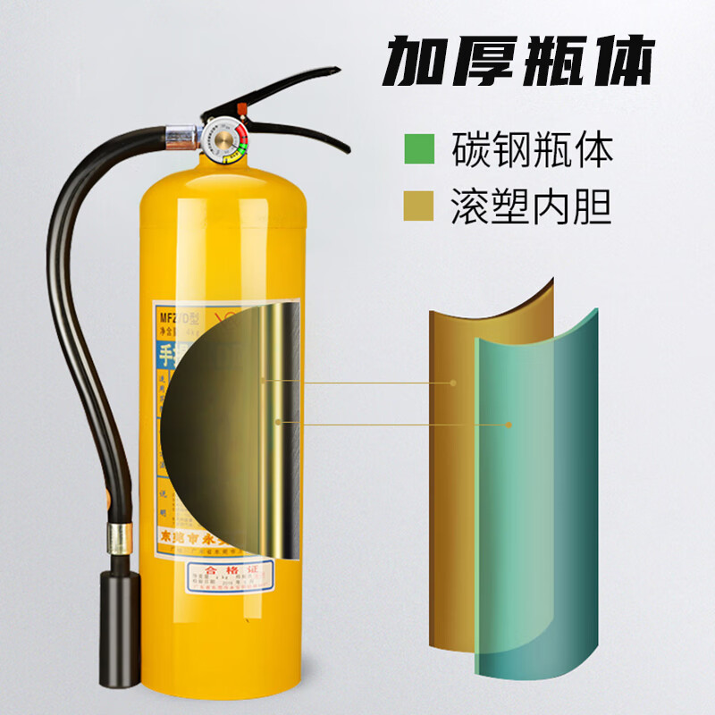 Yongan 4KG Portable Class D Metal Fire Extinguisher for Lithium Batteries Metal Dust Fire Sodium Chloride Yellow Bottle Best-Selling 4KG Portable Class D Metal Fire Extinguisher (Yongan)
