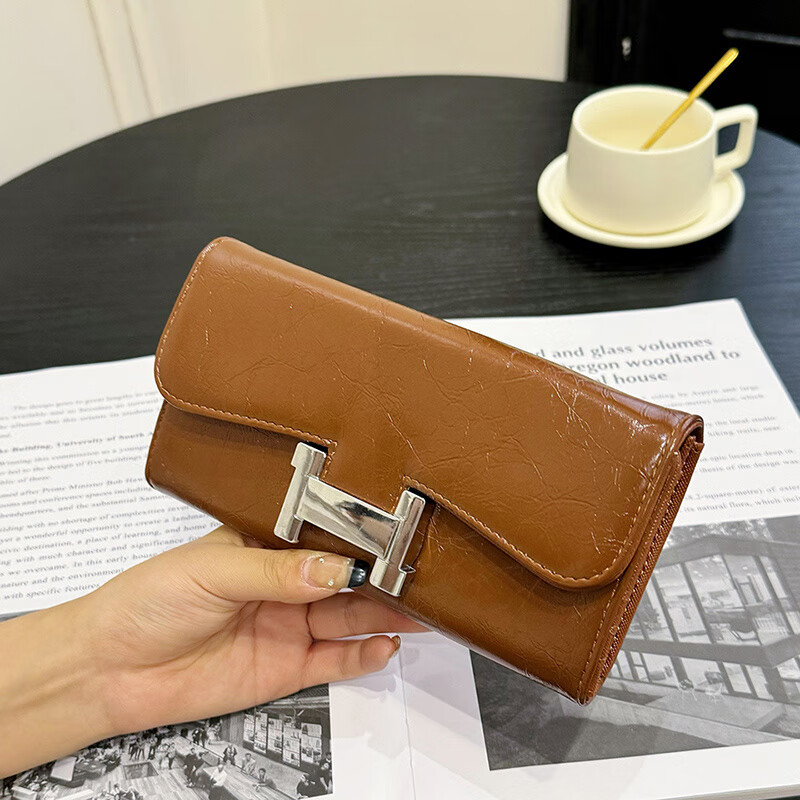 Kangaroo Clutch Women's 2025 New Internet Celebrity Light Luxury Niche Trendy High-Looking Large Capacity Multi-Card Slots Clutch Wallet Red 2168 Sichuan