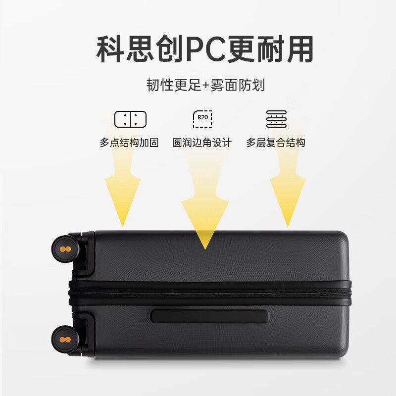 Horizon 8 (LEVEL8) Luggage Men's and Women's Coded Boarding Case 20-Inch Traveler Series PC Trolley Case Black JD.com Co-branded Model