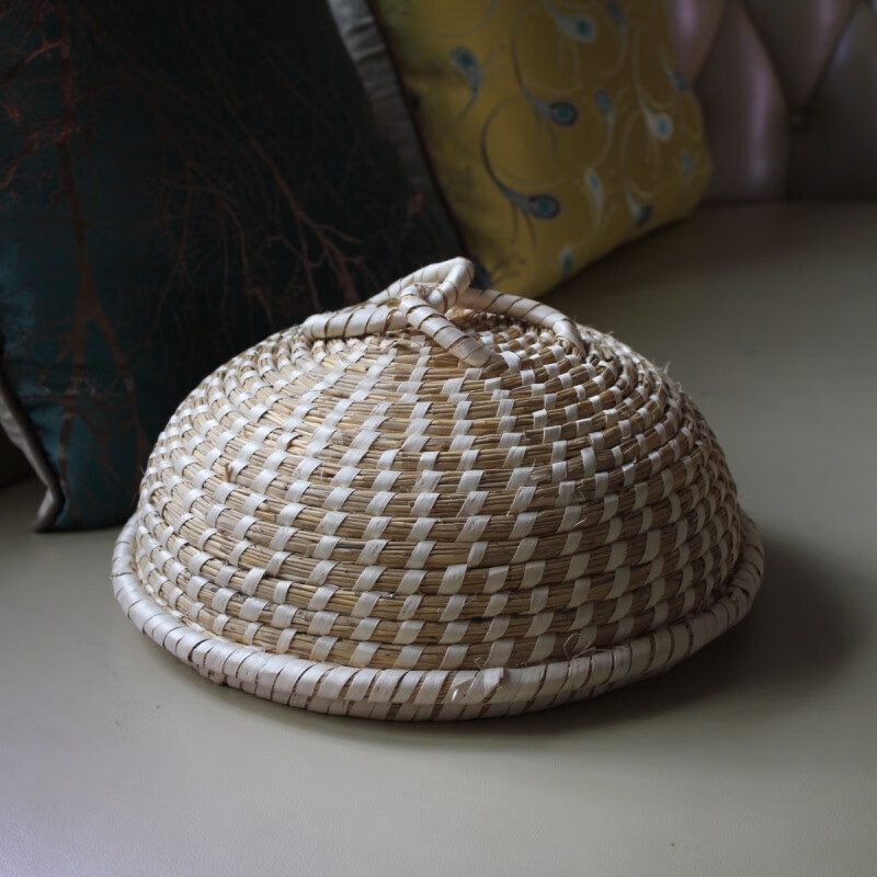 Meikejie Pot Lid Straw Bridle Bamboo Steamer Deepened and Height Straw Hat Steaming Lid Steamer Universal Cage Cap Pot Round Lid Universal 28 cm according to the inner diameter of the pot mouth Ordinary style without edging