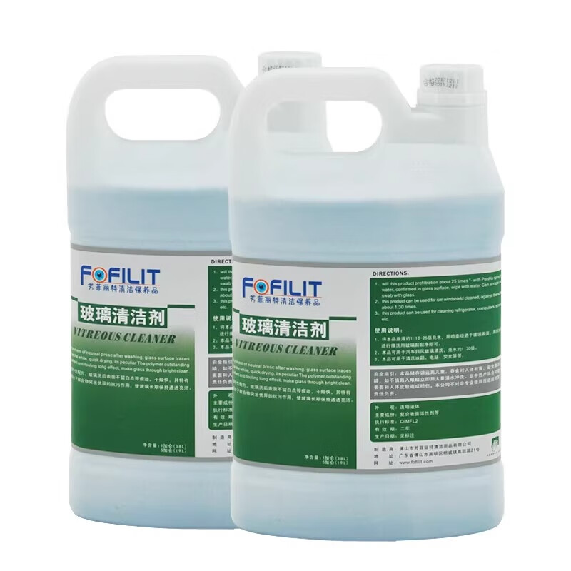 Fangfeilite glass cleaning agent, cleaning property, multi-functional glass cleaning water, water stain removal, window cleaning agent 3.8L*1 bottle