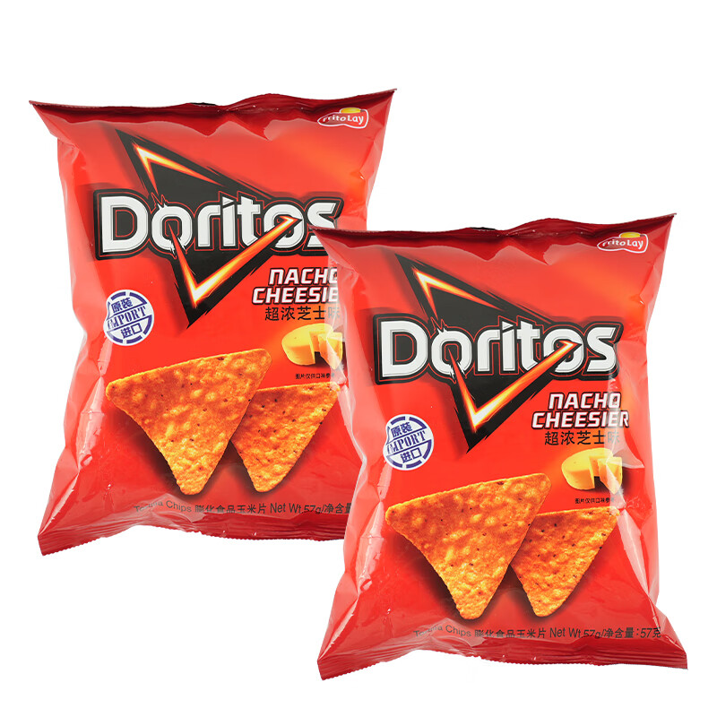 Doritos Super Rich Cheese Flavored Corn Flakes 57g*2 Made in Taiwan Original Reproduction of the American Version Flavor TV Drama Snacks