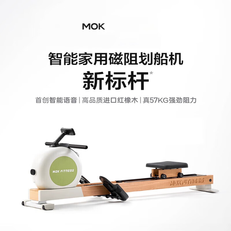 MOK K10 magnetic resistance silent rowing machine home smart folding rowing machine fitness equipment K10ES standard version wasabi green