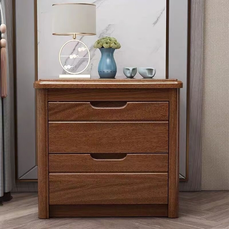 Si Juchu blue walnut solid wood bedside table mini 40 simple modern new Chinese style storage cabinet bedroom bedside storage cabinet complete walnut color front width 50 side depth 40 height 50