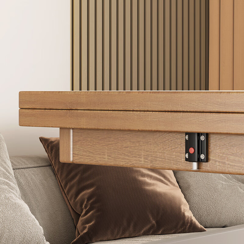 KNSJ Rotating Folding Coffee Table Telescopic Dining Table Living Room Sofa Side Multiple Simple Functions Trolley Movable Tea Cabinet Rotating Folding Coffee Table Wood Color