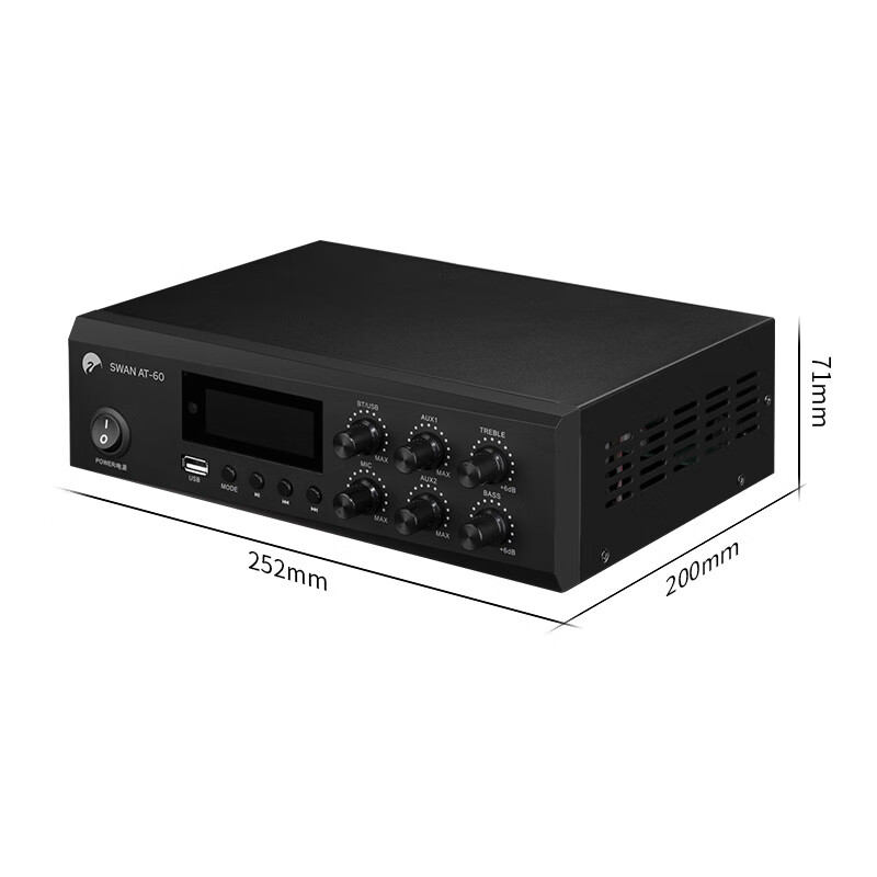 HiVi AT-60A home theater constant voltage and fixed resistance dual-purpose power amplifier public broadcasting ceiling speaker power amplifier ceiling background music public broadcasting power amplifier sound system