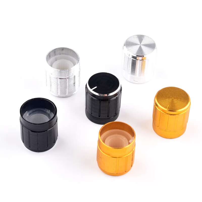 DZYJ audio metal knob WH148 plum blossom handle potentiometer knob width 15 height 17 black silver suitable for 6mm silver (5 pieces)