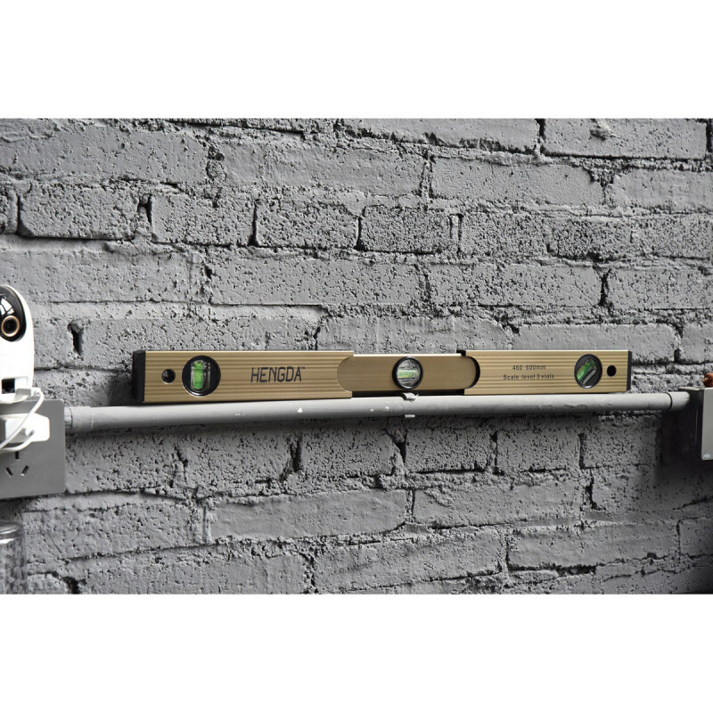 Qinkai high-precision level folding anti-fall blister retractable small portable measuring ruler construction decoration with scale shrink 460-expand 600mm new upgraded electroplating anti-rust coating-with scale